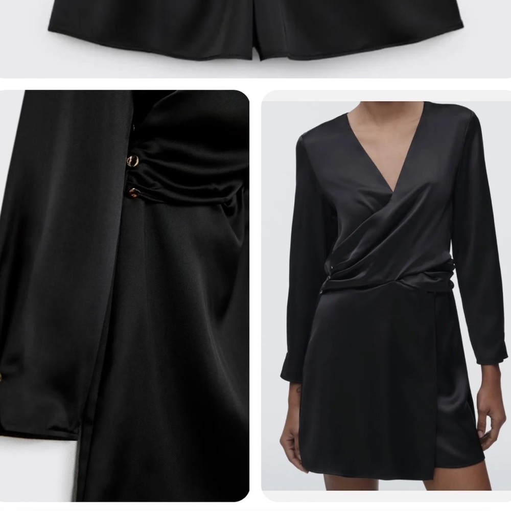 NWT Zara Satin Effect Wrap Jumpsuit in size small - Picture 2 of 6